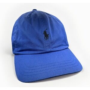 NWT Polo Ralph Lauren Pony Blue Baseball Cap Adjustable Leather Strap Back